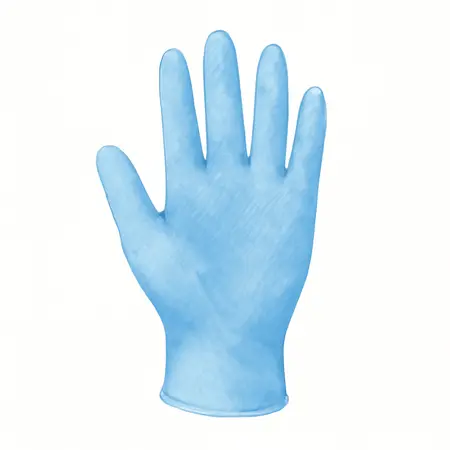 Water color illustrative image of a generic 7 mil Textured Nitrile Powder-Free Gloves, 50-Pack, Large