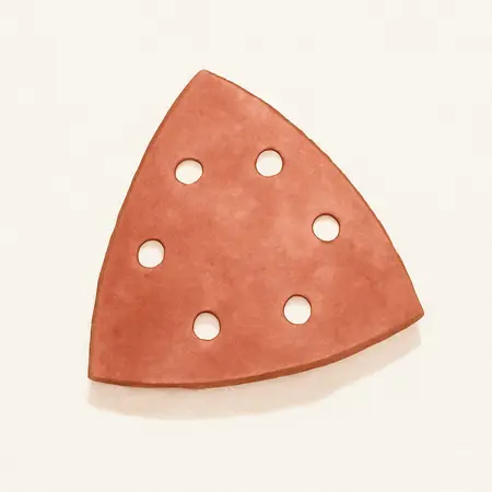 Water color illustrative image of a generic 80 Grit Hook and Loop Corner/Detail Sanding Sheets with Ceramic Alumina Grain, 5 Pack