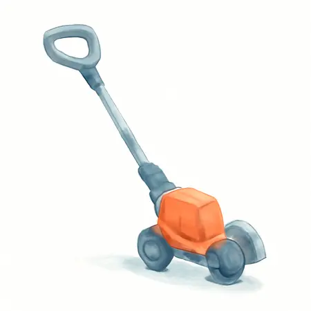 Water color illustrative image of a generic 80V Brushless Cordless 8 in. Lawn Edger