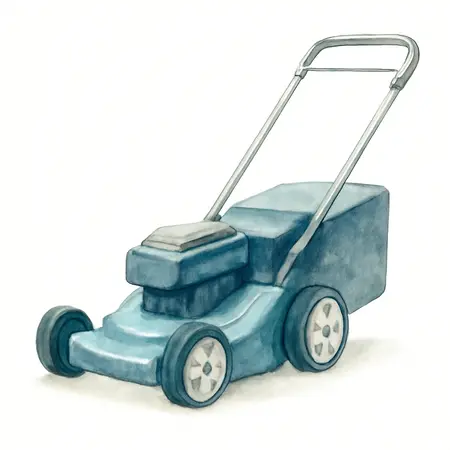 Water color illustrative image of a generic 80V Brushless Cordless 21 In. Self-Propelled Lawn Mower - Tool Only