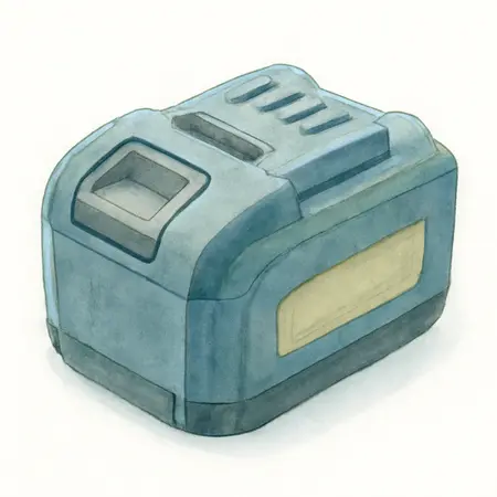 Water color illustrative image of a generic 80v 2.5 Ah 40v 5.0Ah Lithium-Ion Battery