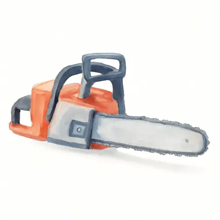 Water color illustrative image of a generic 80v Lithium-Ion Cordless 18 in.  Brushless Chainsaw - Tool Only
