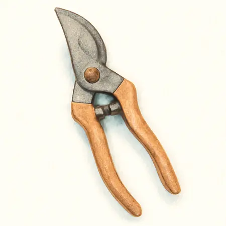 Water color illustrative image of a generic 8-1/4 in. Bypass Hand Pruner