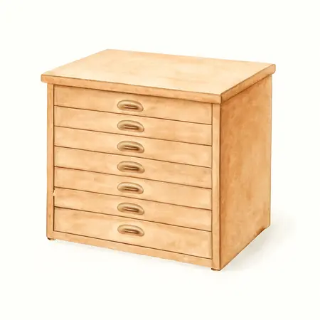 Water color illustrative image of a generic 8 Drawer Wood Tool Chest