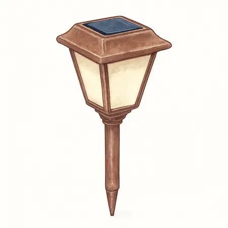 Water color illustrative image of a generic 8 Lumen 19 in. Solar LED Bronze Finish Glass Pathway Lights, 2 Pack