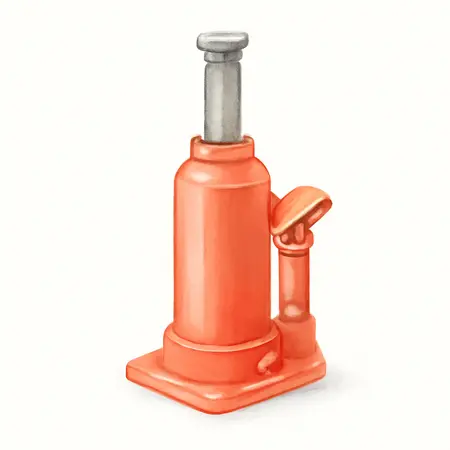 Water color illustrative image of a generic 8 Ton Hydraulic Bottle Jack