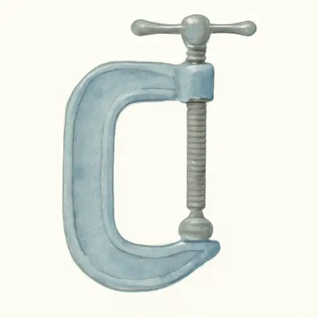 Water color illustrative image of a generic 8 in. C-Clamp
