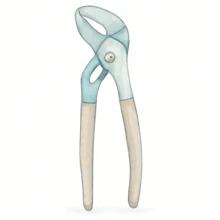 Water color illustrative image of a generic 8 in.  Fast Adjust Water Pump Pliers