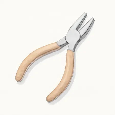 Water color illustrative image of a generic 8 in. Flat Nose Assembly Pliers