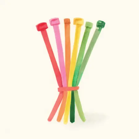 Water color illustrative image of a generic 8 in. Fluorescent Cable Ties 100 Pk