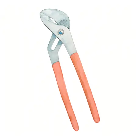 Water color illustrative image of a generic 8 in. High Performance  Groove Joint Pliers