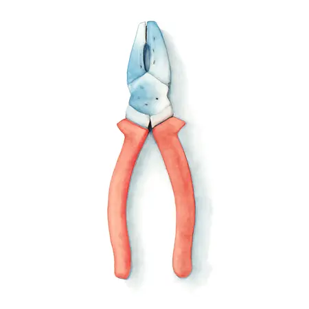 Water color illustrative image of a generic 8 in. Linesman Pliers