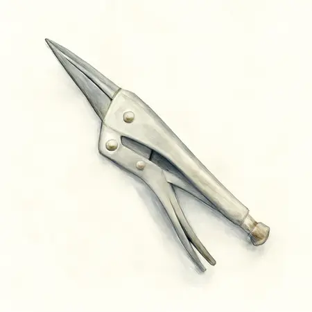 Water color illustrative image of a generic 8 in. Long Nose Locking Pliers