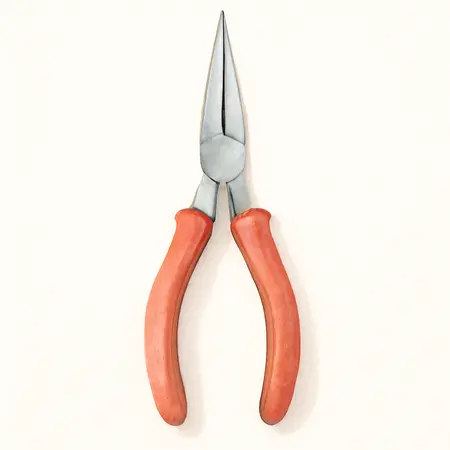 Water color illustrative image of a generic 8 in. Long Nose Pliers with Comfort Grip