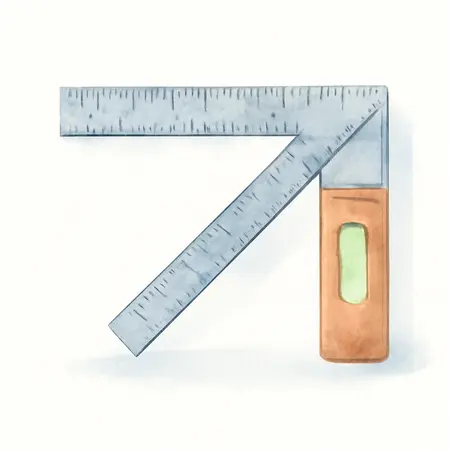 Water color illustrative image of a generic 8 in. Miter Square