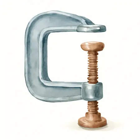 Water color illustrative image of a generic 8 in.  Sheet Metal Clamp