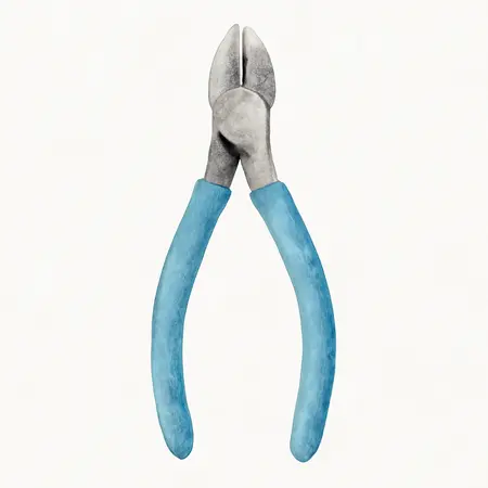 Water color illustrative image of a generic 8 in. High Leverage Diagonal Cutting Pliers with Angled Head