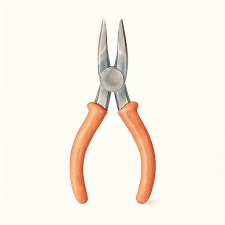 Water color illustrative image of a generic 8 in. Needle Nose Pliers
