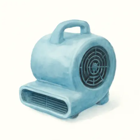 Water color illustrative image of a generic 8 in. Portable Ventilator