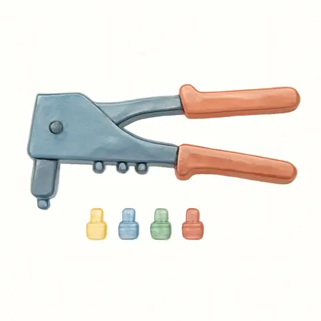 Water color illustrative image of a generic 8 in. Single Hand Professional Riveter