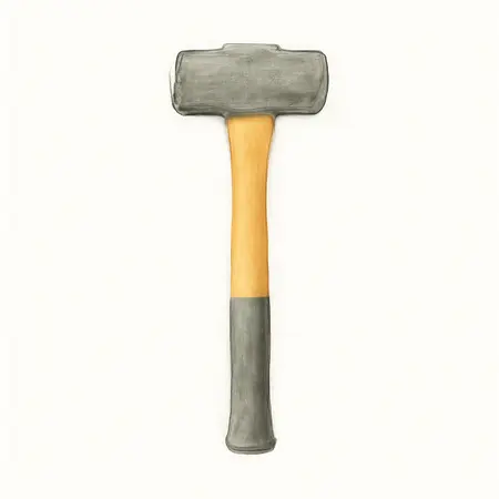 Water color illustrative image of a generic 8 lb. Fiberglass Sledge Hammer