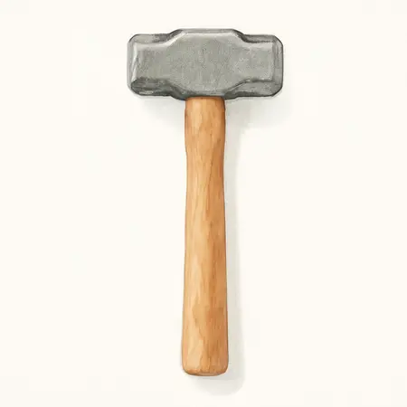 Water color illustrative image of a generic PITTSBURGH 8 lb. Hickory Sledge Hammer