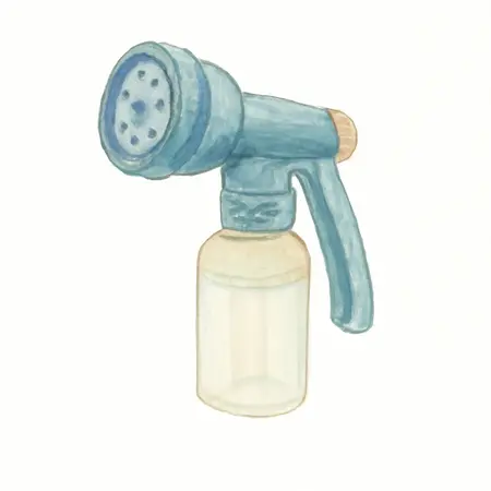 Water color illustrative image of a generic HFT 9-Pattern Car Wash Nozzle With Soap Dispenser