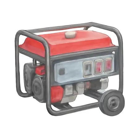 Water color illustrative image of a generic 9000 Watt Gas Powered Portable Generator with CO SECURE Technology, EPA
