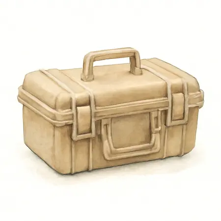 Water color illustrative image of a generic 9800 Weatherproof Protective Rifle Case, Long, Tan