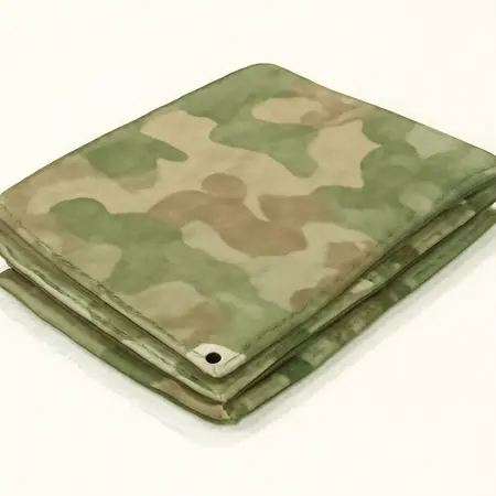 Water color illustrative image of a generic HFT 9 ft. 4 in. x 11 ft. 4 in. Camouflage All-Purpose/Weather-Resistant Tarp