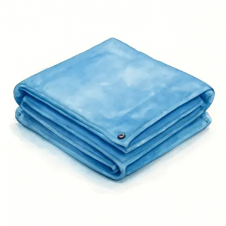 Water color illustrative image of a generic HFT 9 ft. 4 in. x 19 ft. 6 in. Blue All-Purpose/Weather-Resistant Tarp
