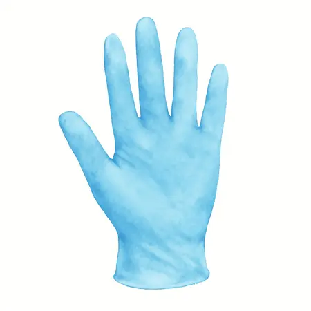 Water color illustrative image of a generic 9 mil Nitrile Powder-Free Gloves, XX-Large, 50 Pack