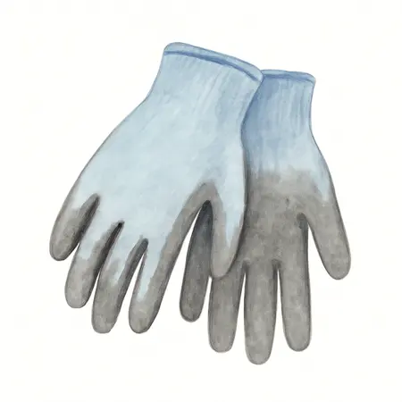 Water color illustrative image of a generic A5 Cut Resistant Work Gloves, X-Large