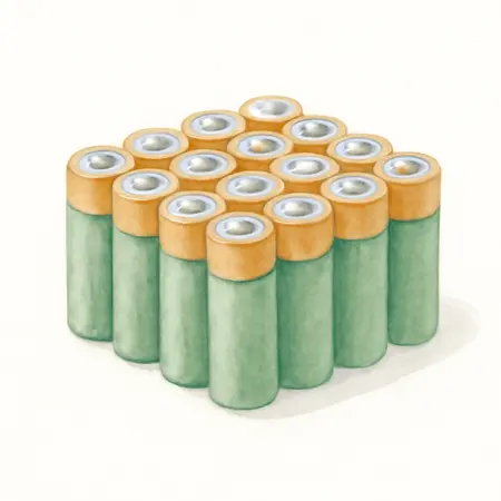 Water color illustrative image of a generic AA Zinc Chloride Batteries, 24 Pack
