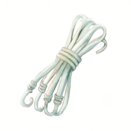 Water color illustrative image of a generic Adjustable Elastic Stretch Cords, 12 Piece