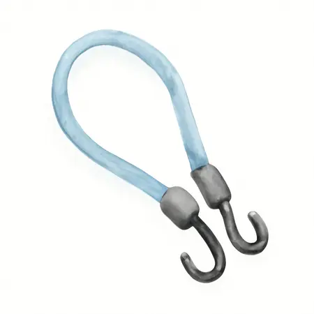 Water color illustrative image of a generic Adjustable Tarpaulin Tie Down Cords, 12 Piece