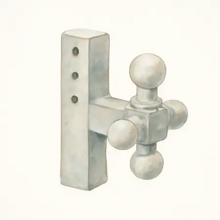 Water color illustrative image of a generic Triple-Ball Mount Adjustable 6 in. Drop/ 4 in. Rise Hitch