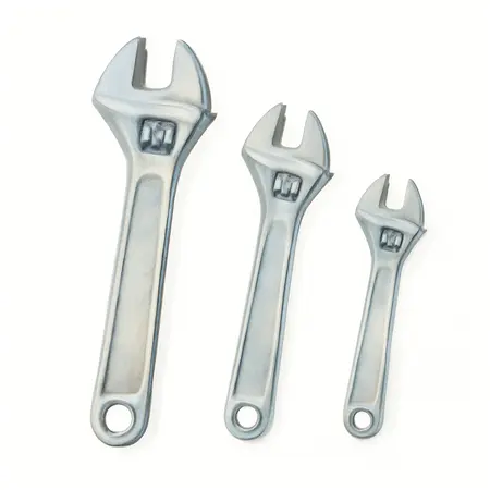 Water color illustrative image of a generic Adjustable Wrench Set, 3 Piece