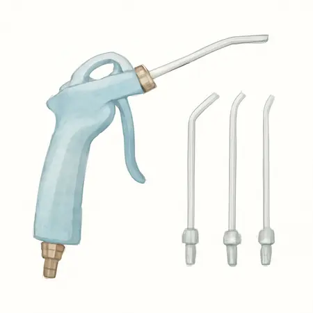 Water color illustrative image of a generic Air Blow Gun with Extensions, 5 Piece