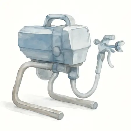 Water color illustrative image of a generic Airless Paint, Primer & Stain Sprayer