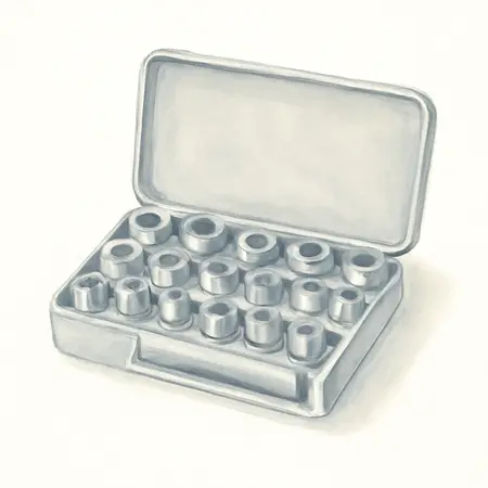 Water color illustrative image of a generic Aluminum Bearing and Seal Driver Set, 16 Piece