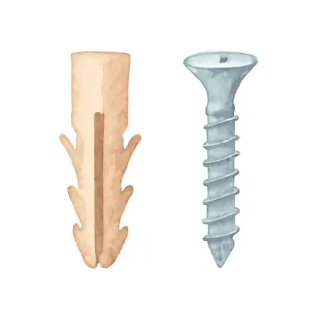 Water color illustrative image of a generic Anchors and Screws for Wood, 206 Piece