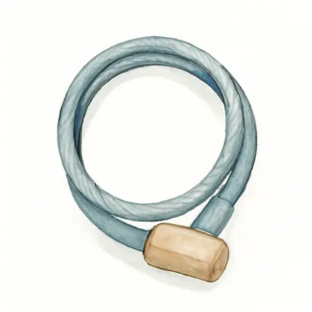 Water color illustrative image of a generic Armored Steel Cable Lock