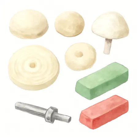 Water color illustrative image of a generic Assorted Aluminum Polishing Kit with 1/4 In. Shank, 14 Pc.