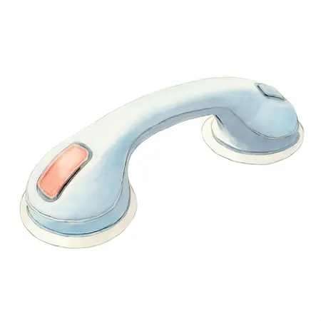 Water color illustrative image of a generic Bath Grip Safety Handle with Indicator