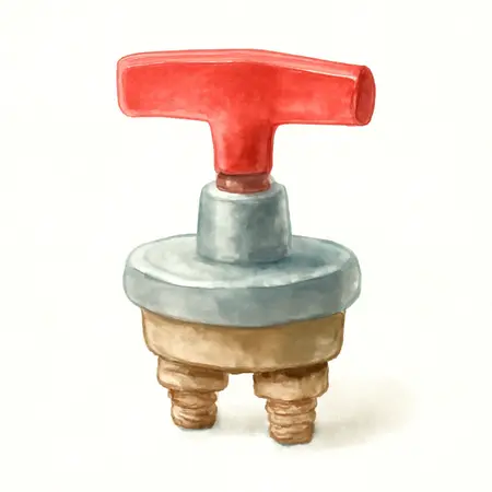 Water color illustrative image of a generic Battery Cutoff Switch