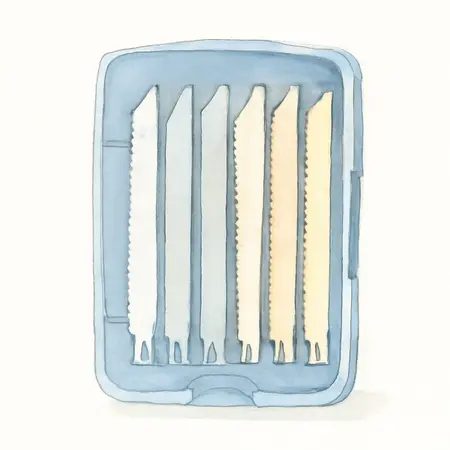 Water color illustrative image of a generic Bi-Metal Reciprocating Saw Blade Set, 9 Pk.