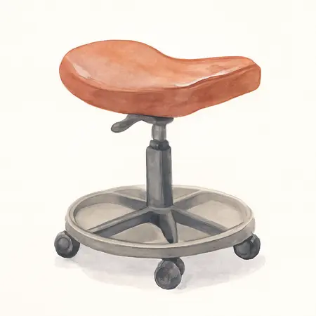 Water color illustrative image of a generic PITTSBURGH Biker-Style Pneumatic Roller Seat