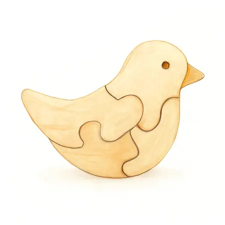 Water color illustrative image of a generic Bird Wood Puzzle