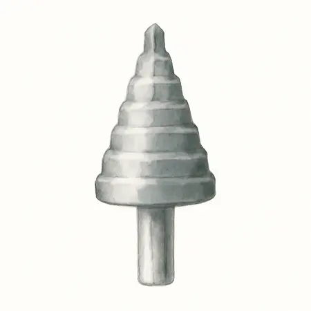 Water color illustrative image of a generic Black Oxide Step Drill Bit Set, 3 Piece